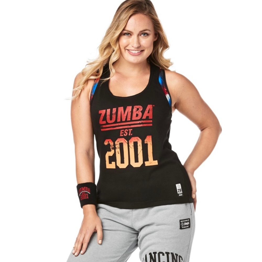 ZUMBAWEAR ZUMBA EST. 2001 RIBBED TANK Sz XS